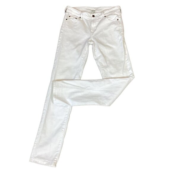 Garnet Hill Womens Straight Leg Mid Rise 5 Pocket Stretch Jeans Sz 2 White 289D - Picture 4 of 11